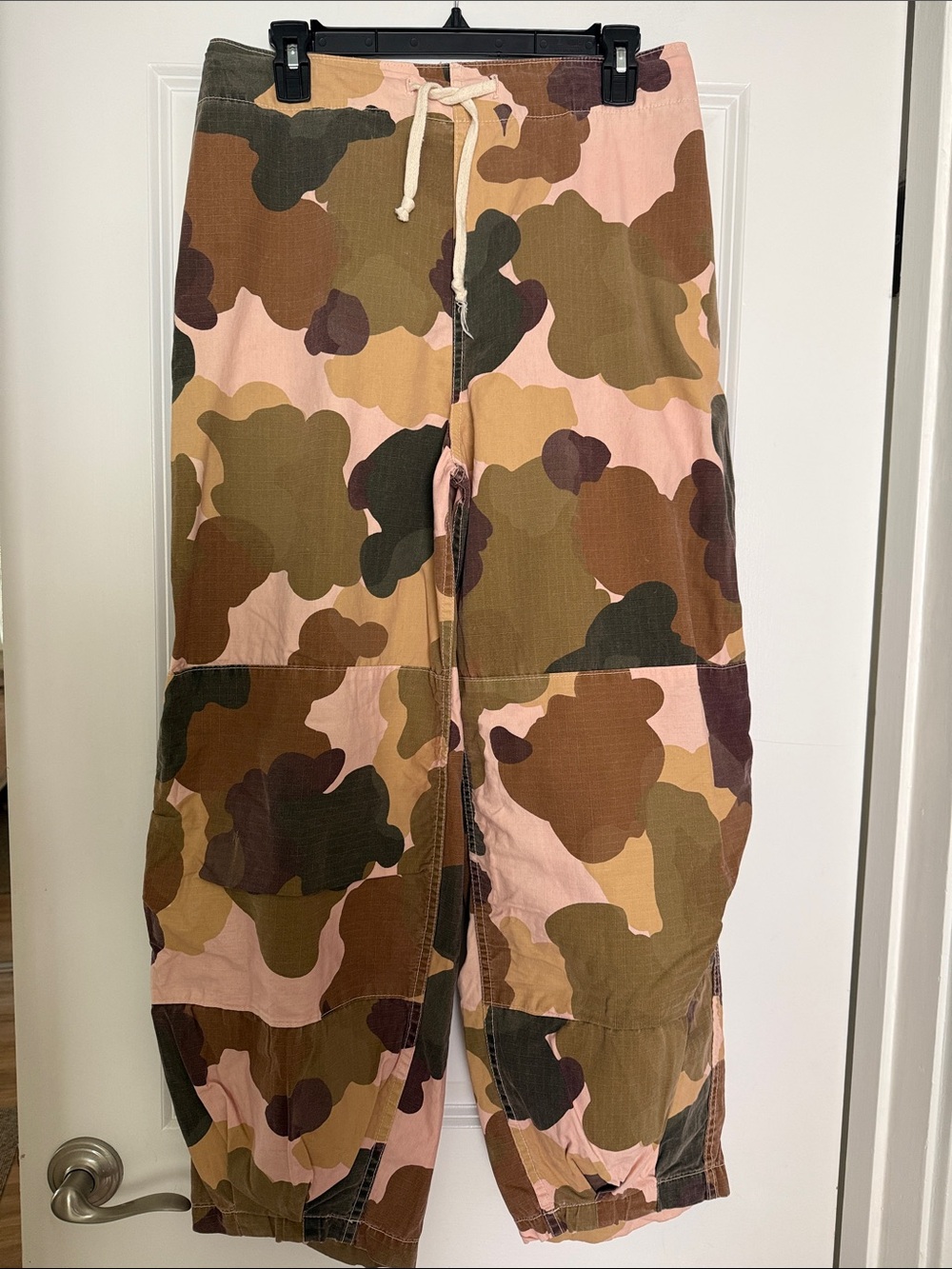 imogene + willie Pink and Olive Camo Wide Leg Pants